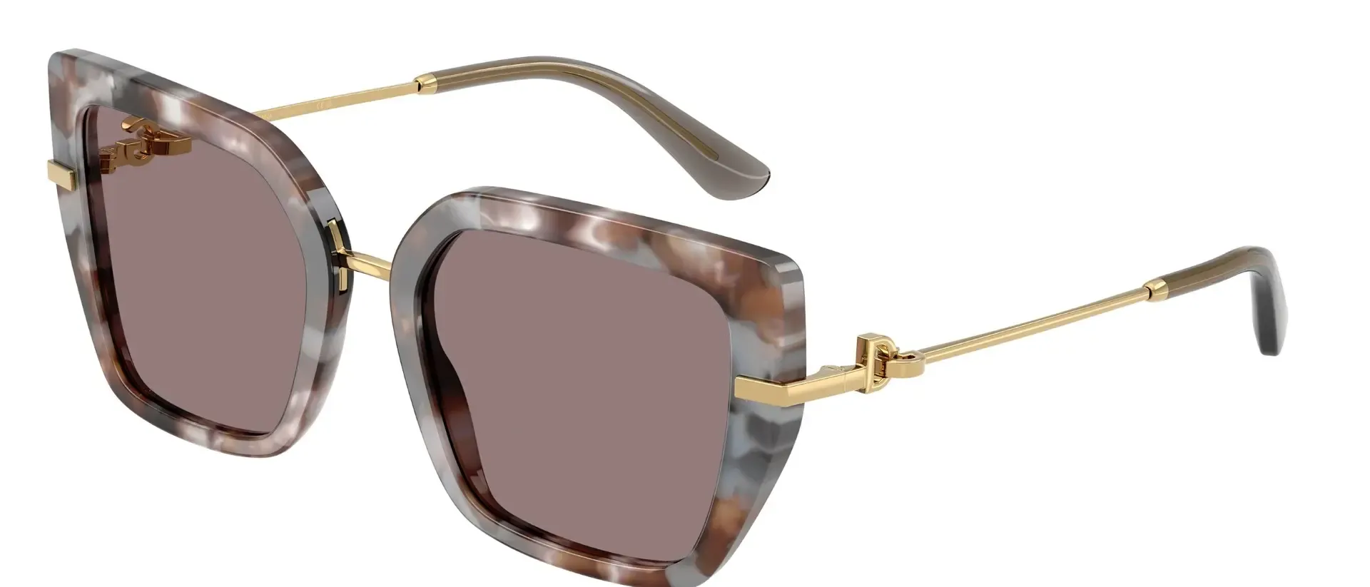 Dolce & Gabbana DG4474 34457N ženske sunčane naočale – okvir Havana uzorka u zlatnoj, smeđoj i sivoj boji i leće u smeđoj boji