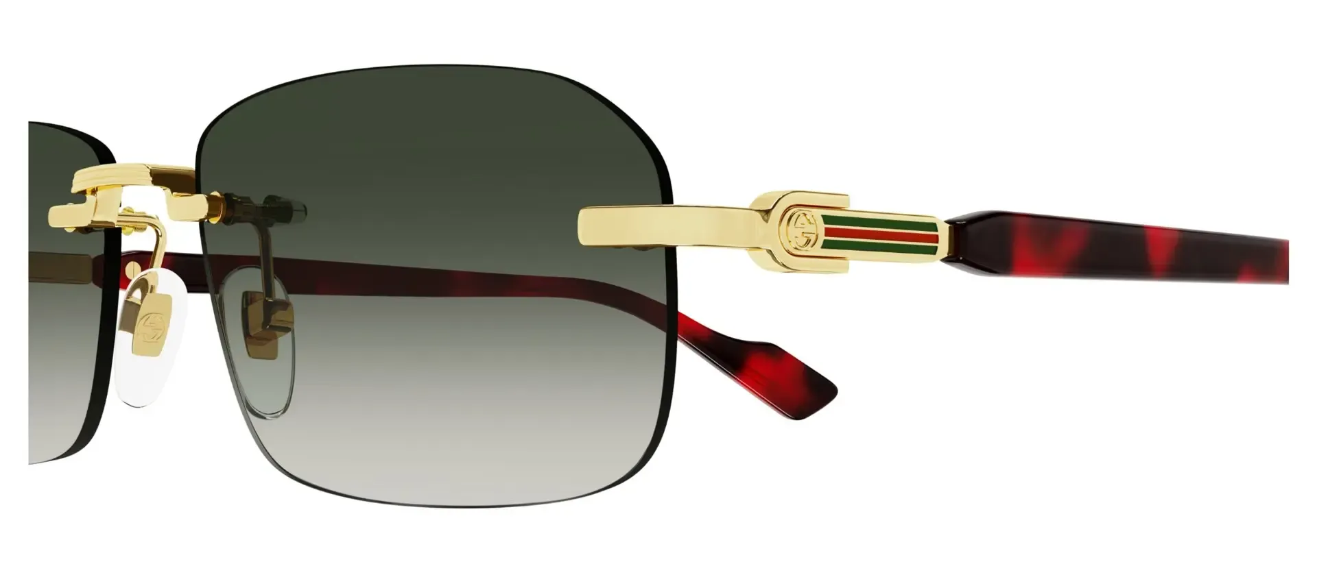 Dodatni prikaz 3: Gucci GG1221S 006 muške sunčane naočale – okvir Havana uzorka u zlatnoj i smeđoj boji i leće u sivoj boji