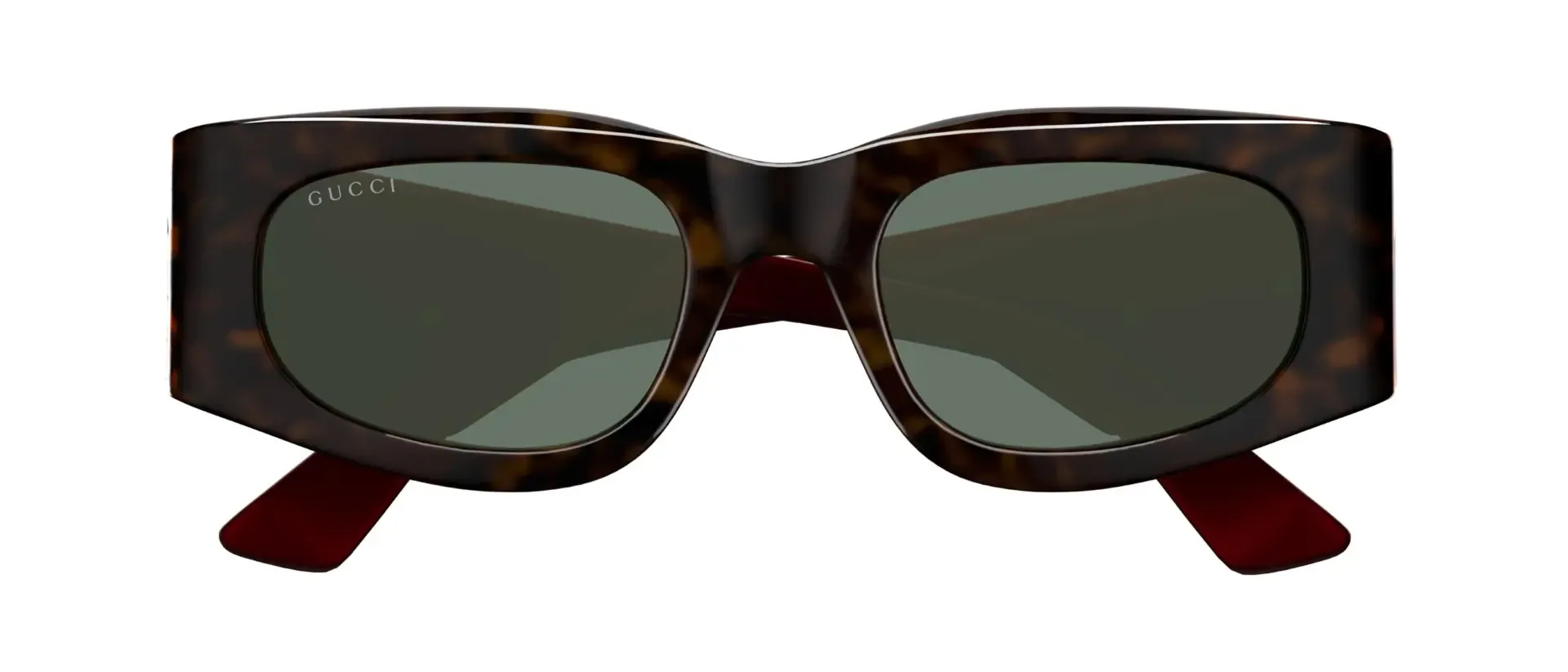 Gucci GG1664S 002 ženske sunčane naočale – okvir Havana uzorka u smeđoj i crvenoj boji i leće u zelenoj boji