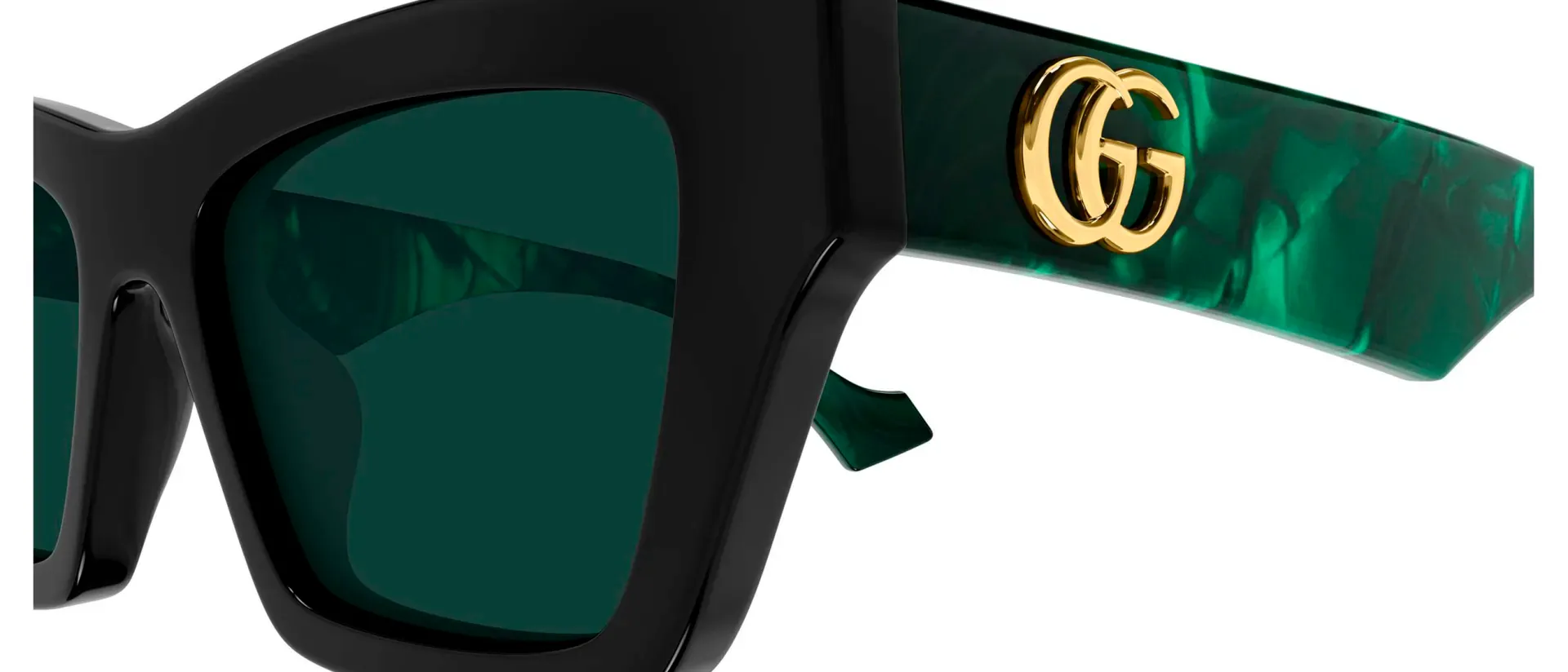 Dodatni prikaz 3: Gucci GG1753S 007 ženske sunčane naočale – okvir u zelenoj i crnoj boji i leće u zelenoj boji