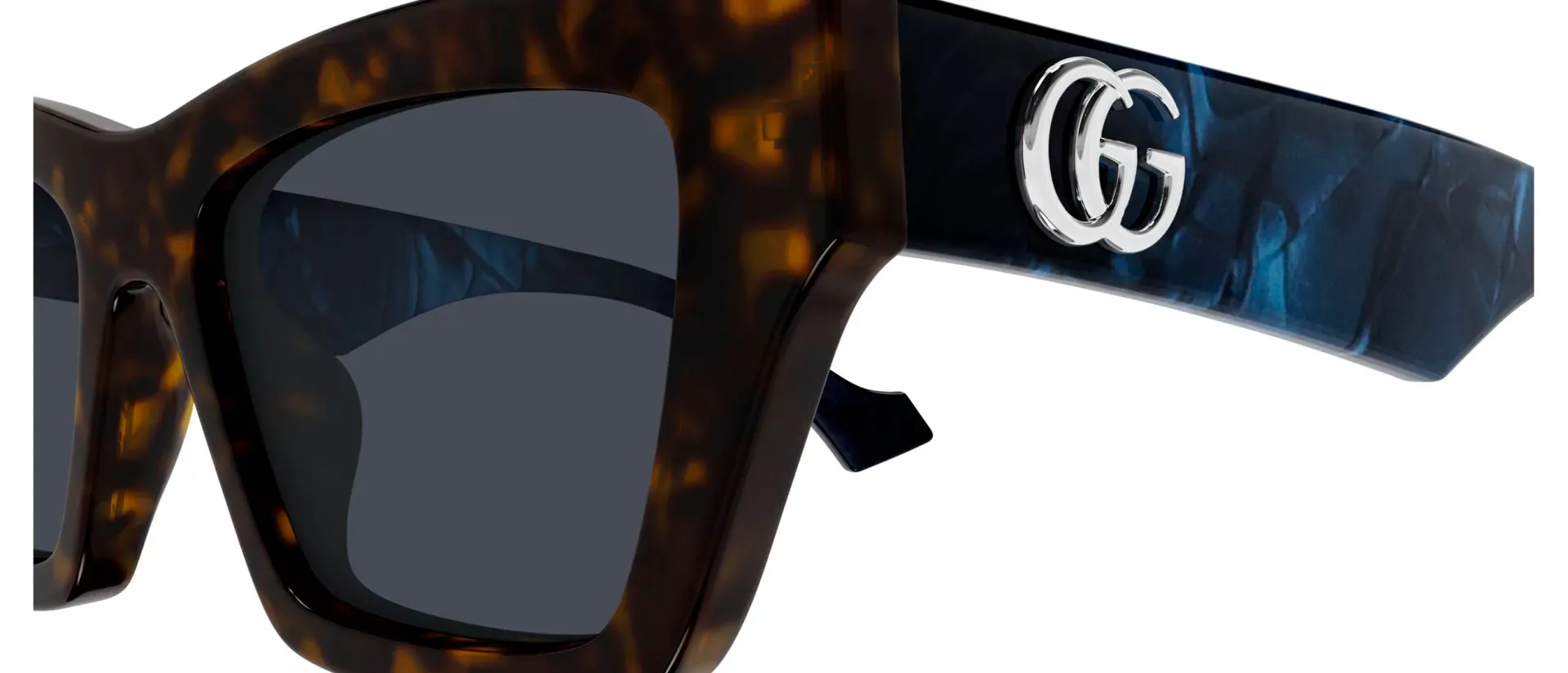 Dodatni prikaz 3: Gucci GG1753S 008 ženske sunčane naočale – okvir Havana uzorka u plavoj i smeđoj boji i leće u plavoj boji