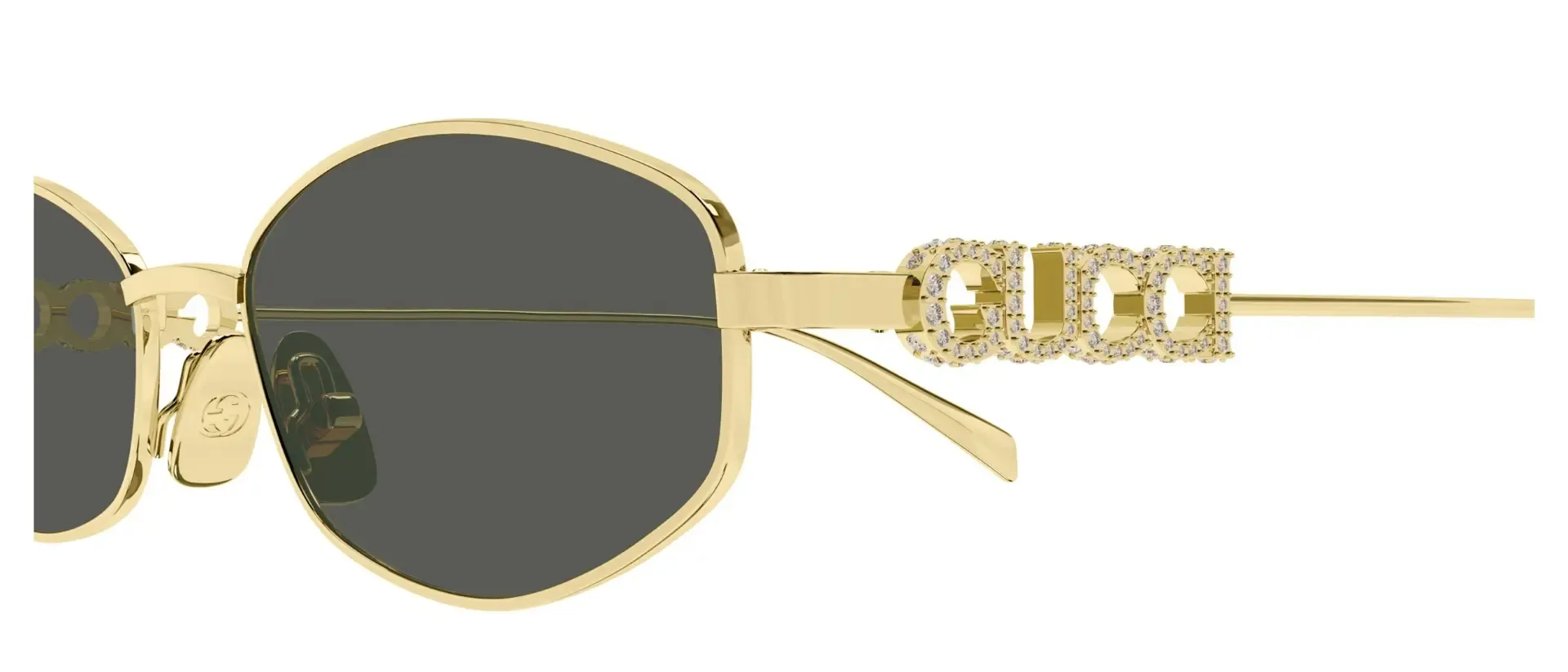 Dodatni prikaz 3: Gucci GG1802S 001 ženske sunčane naočale – okvir u zlatnoj boji i leće u sivoj boji