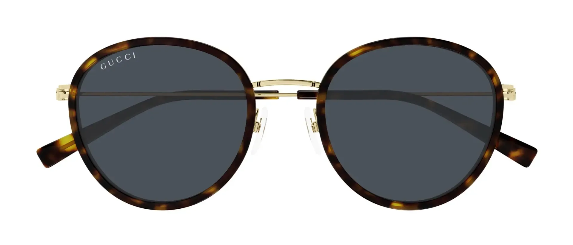 Gucci GG1849S 002 ženske sunčane naočale – okvir Havana uzorka u zlatnoj i smeđoj boji i leće u plavoj boji