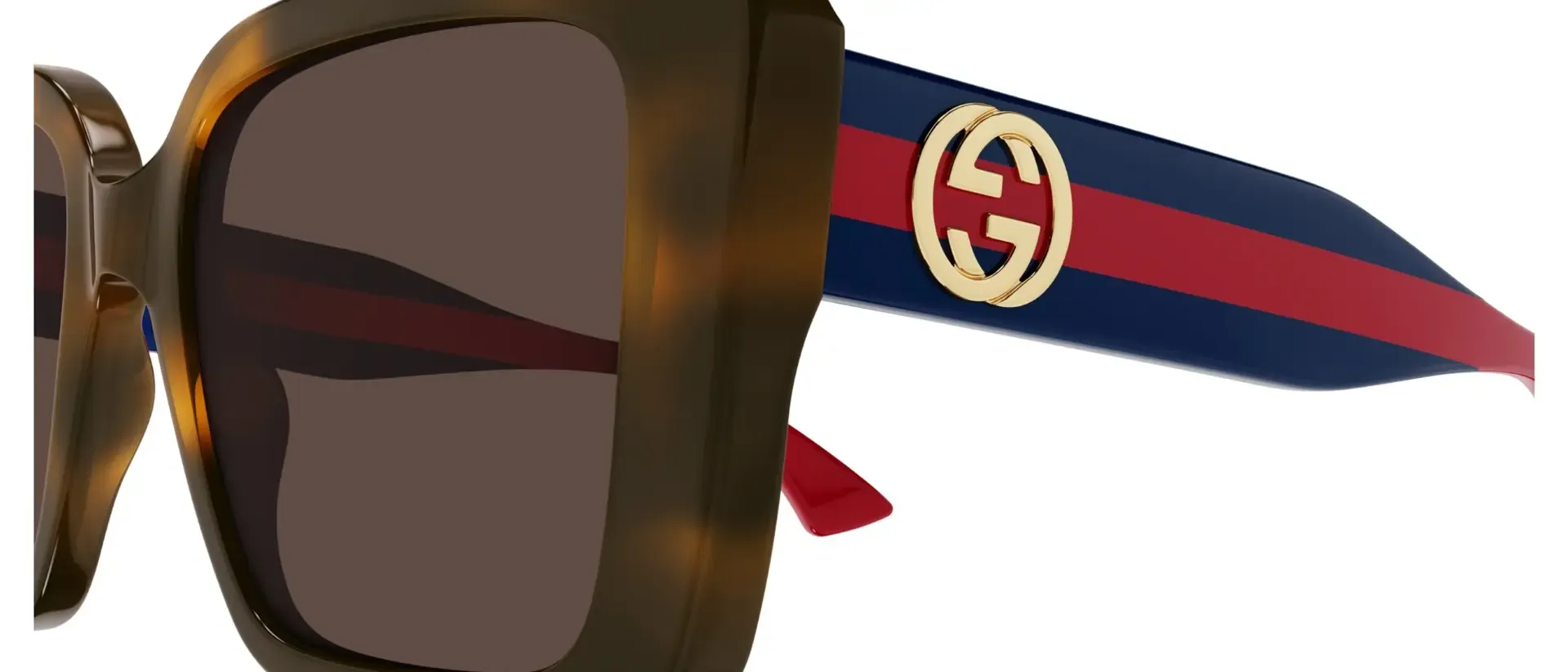 Dodatni prikaz 3: Gucci GG1861S 002 ženske sunčane naočale – okvir Havana uzorka u plavoj i smeđoj boji i leće u smeđoj boji