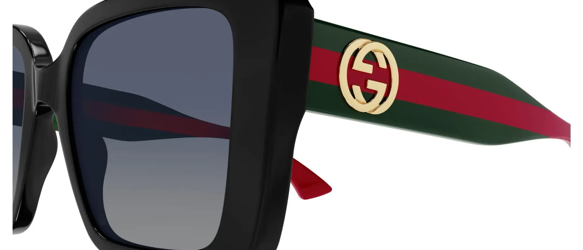 Dodatni prikaz 3: Gucci GG1861S 005 ženske sunčane naočale – okvir u zelenoj i crnoj boji i leće u sivoj boji