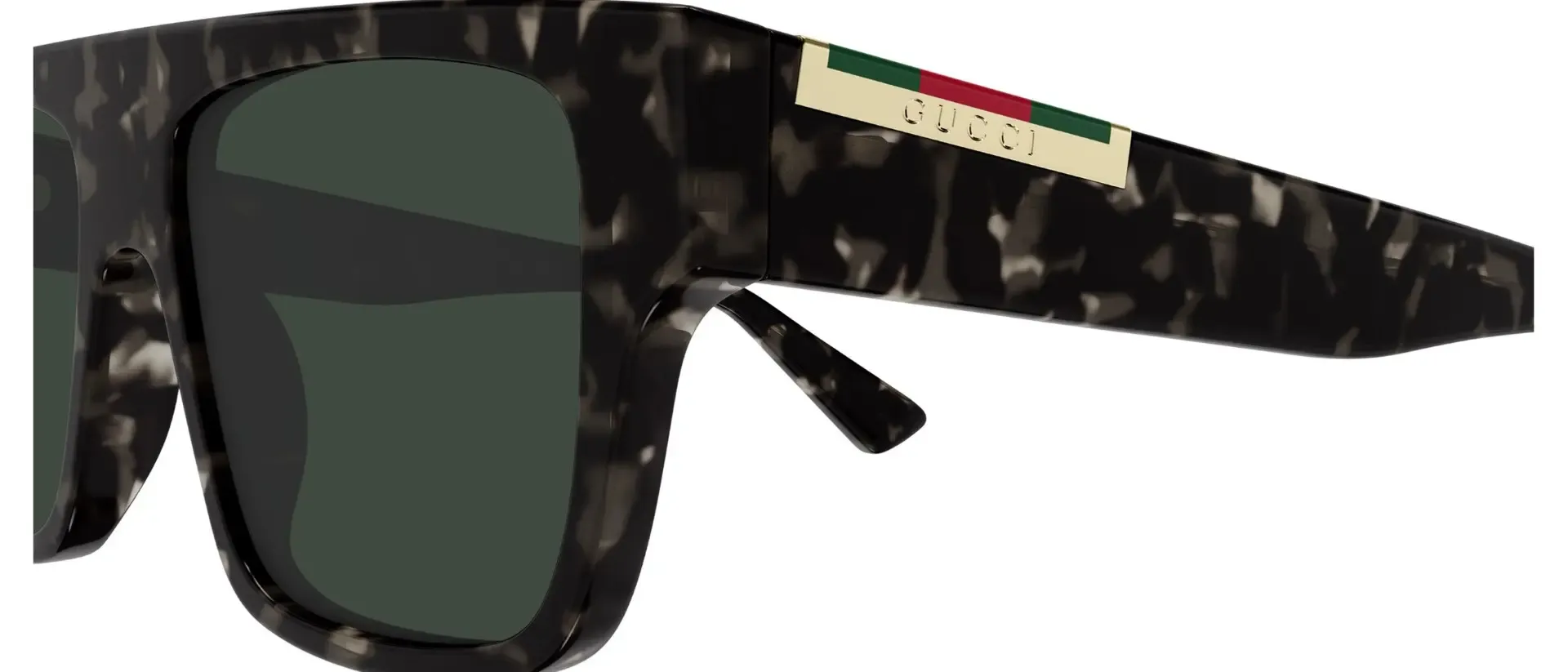 Dodatni prikaz 3: Gucci GG1960S 004 muške sunčane naočale – okvir Havana uzorka u smeđoj boji i leće u zelenoj boji