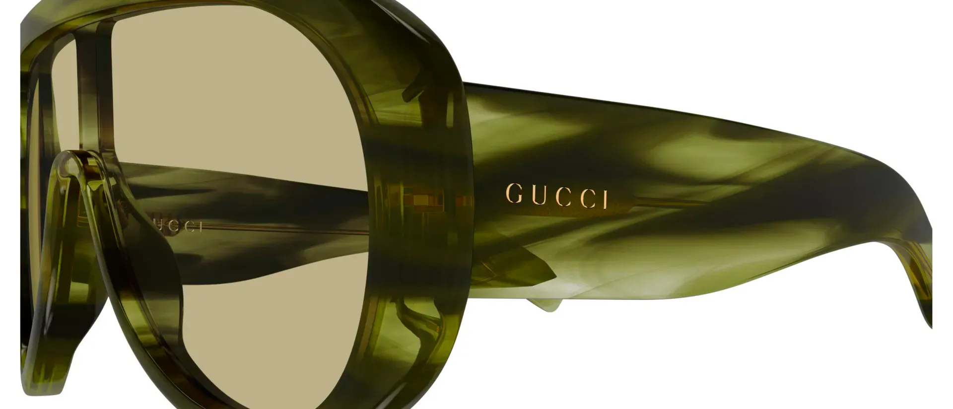 Dodatni prikaz 3: Gucci GG2164S 006 ženske sunčane naočale – okvir Havana uzorka u zelenoj boji i leće u žutoj boji