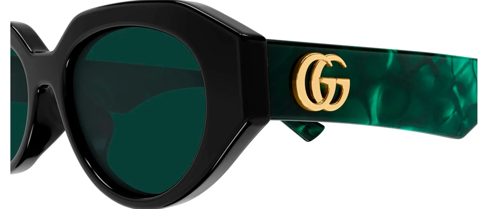 Dodatni prikaz 3: Gucci GG2206SA 003 ženske sunčane naočale – okvir u zelenoj i crnoj boji i leće u zelenoj boji