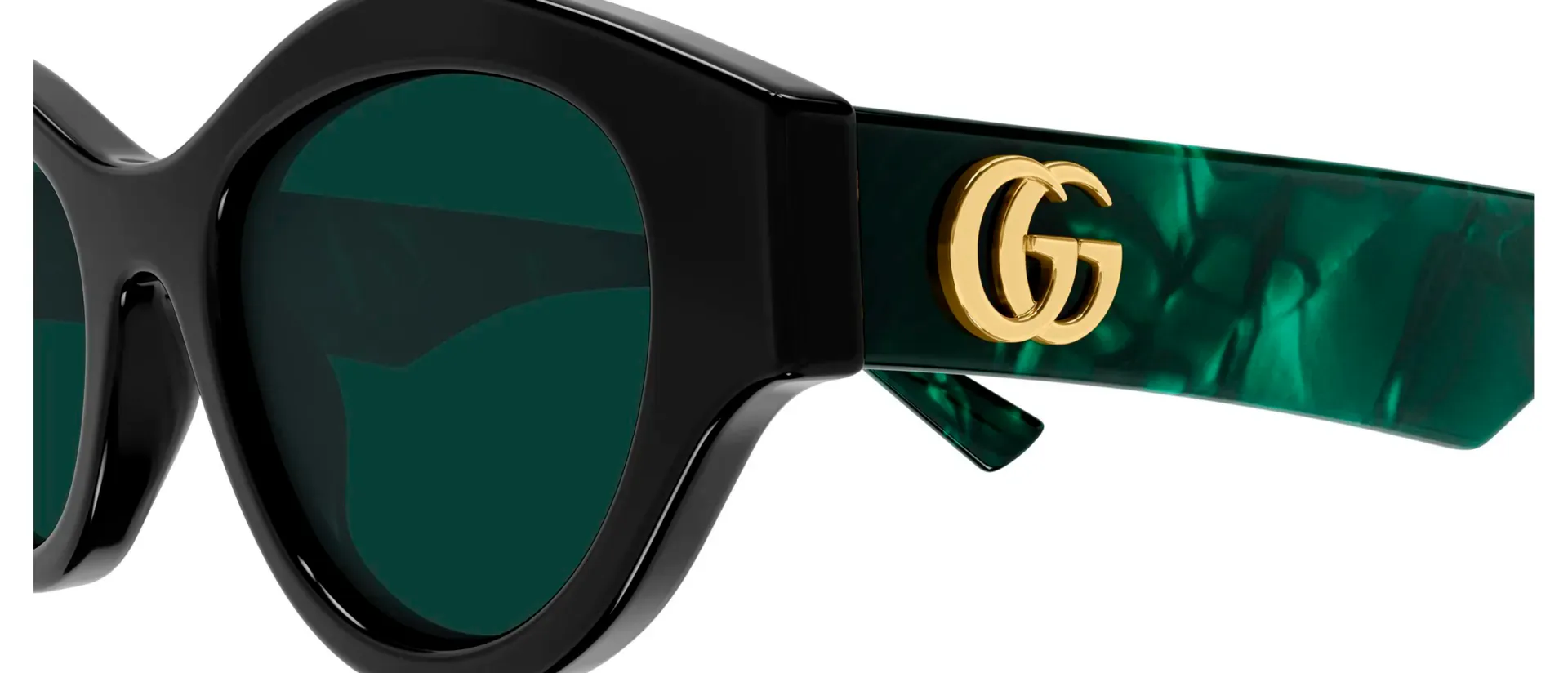 Dodatni prikaz 3: Gucci GG2207S 003 ženske sunčane naočale – okvir u zelenoj i crnoj boji i leće u zelenoj boji