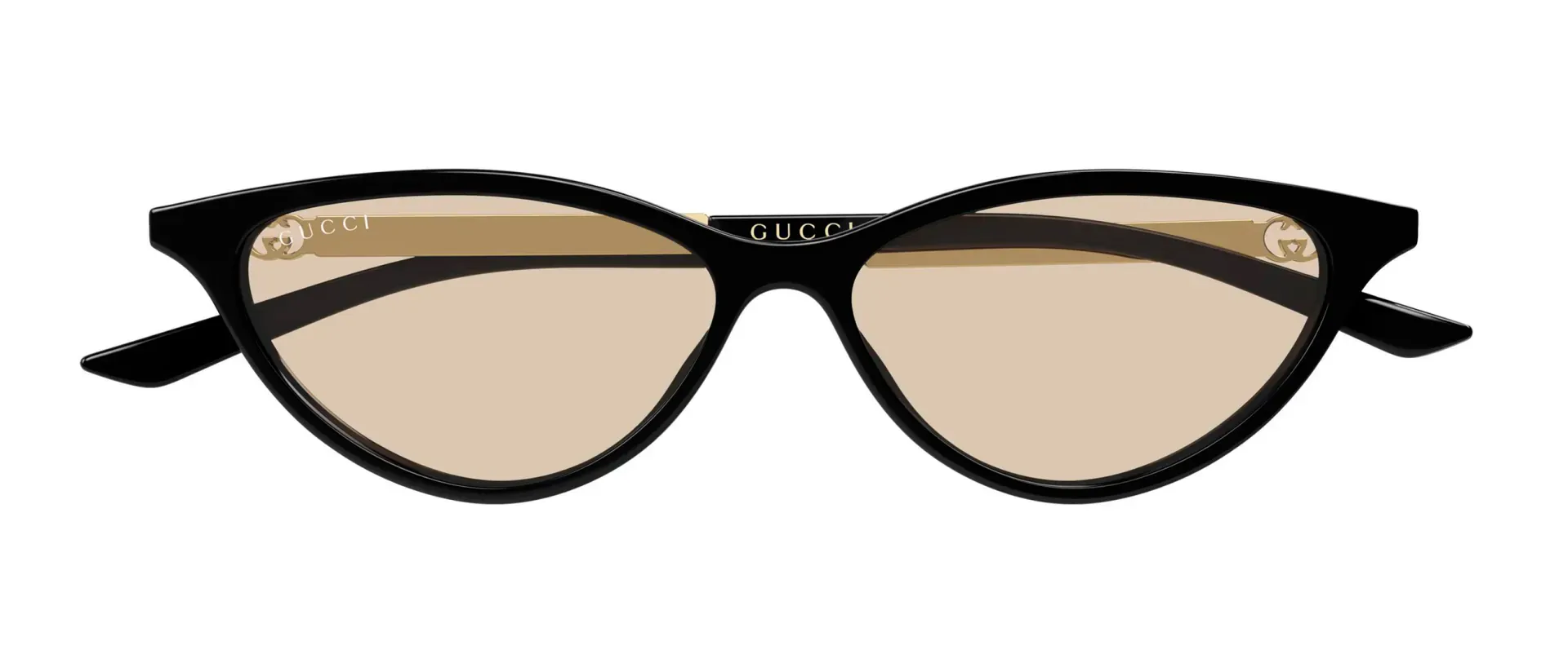 Gucci GG2211S 004 ženske sunčane naočale – okvir u zlatnoj i crnoj boji i leće u smeđoj boji