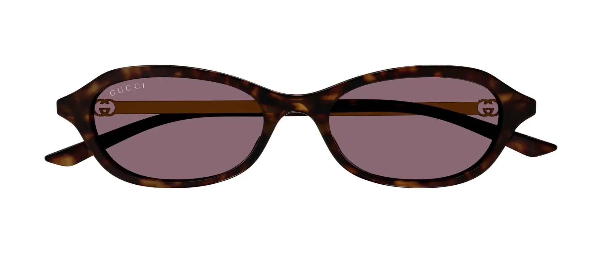 Gucci GG2212S 003 ženske sunčane naočale – okvir Havana uzorka u zlatnoj i smeđoj boji i leće u ljubičastoj boji