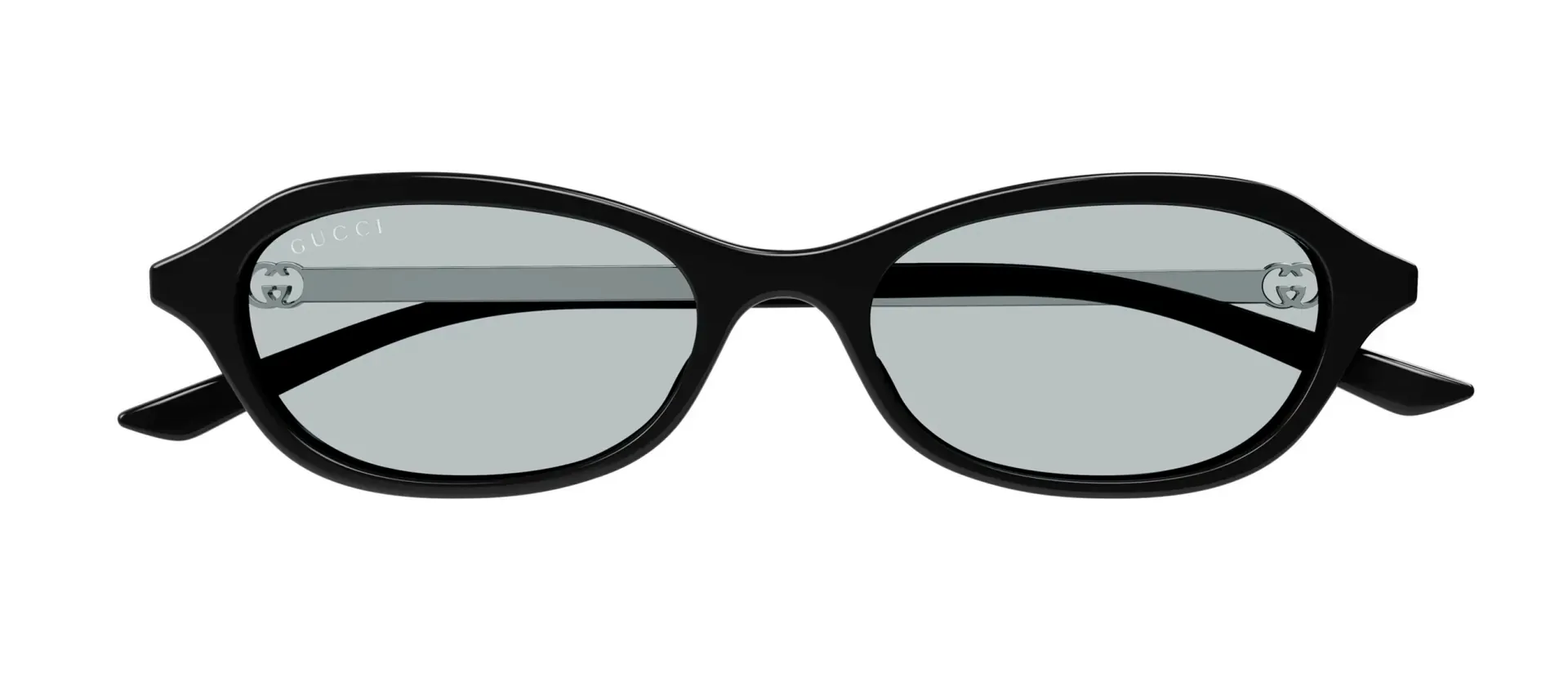 Gucci GG2212S 005 ženske sunčane naočale – okvir u crnoj i srebrnoj boji i leće u plavoj boji