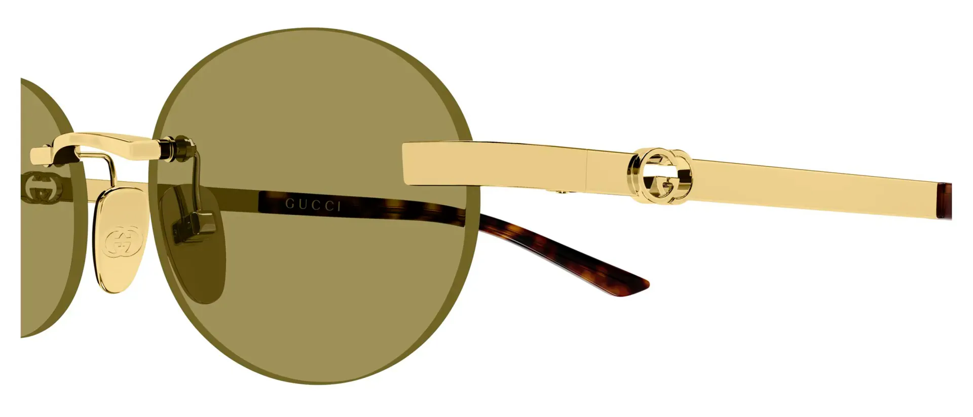 Dodatni prikaz 3: Gucci GG2214S 004 ženske sunčane naočale – okvir u zlatnoj boji i leće u žutoj boji