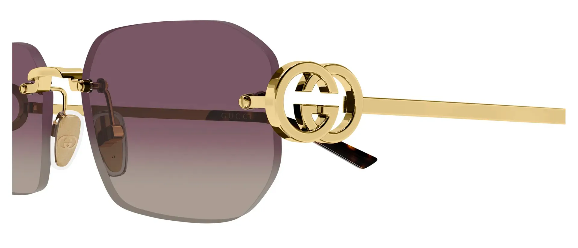 Dodatni prikaz 3: Gucci GG2228S 003 ženske sunčane naočale – okvir u zlatnoj boji i leće u crvenoj boji i s gradijentom