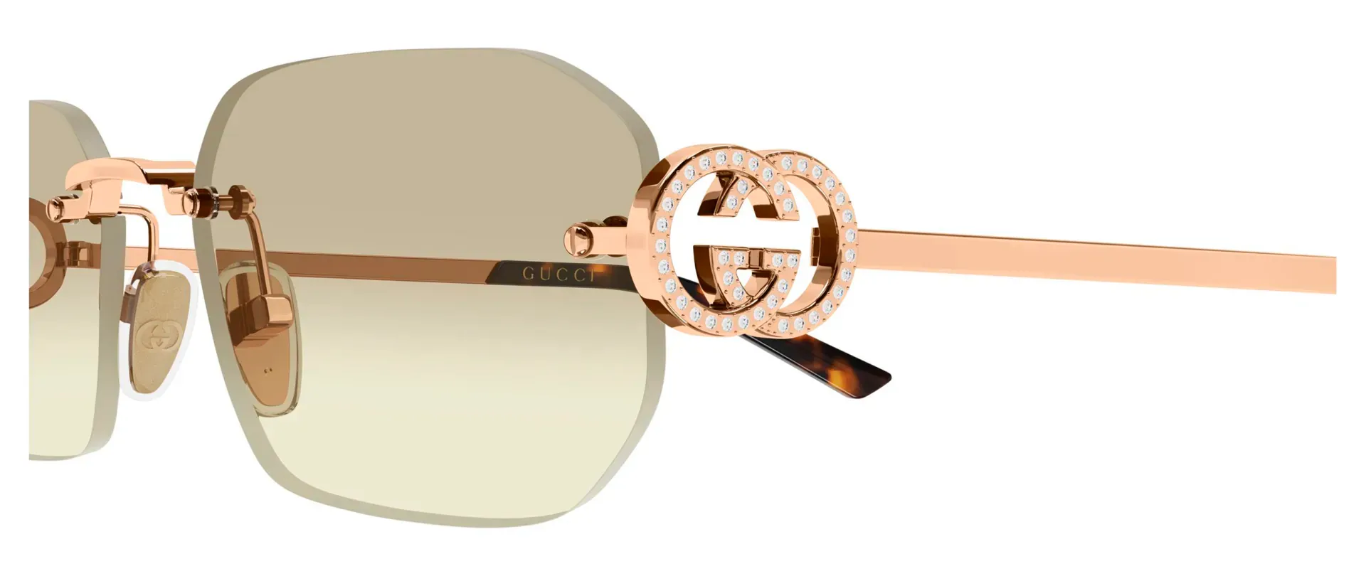 Dodatni prikaz 3: Gucci GG2228S 004 ženske sunčane naočale – okvir u zlatnoj boji i leće u smeđoj boji i s gradijentom