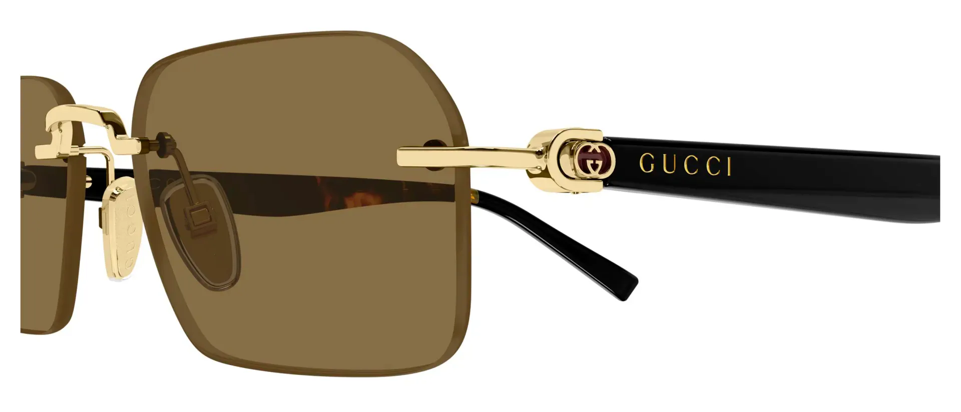 Dodatni prikaz 6: Gucci GG2259S 005 muške sunčane naočale – okvir u zlatnoj i crnoj boji i leće u žutoj i smeđoj boji