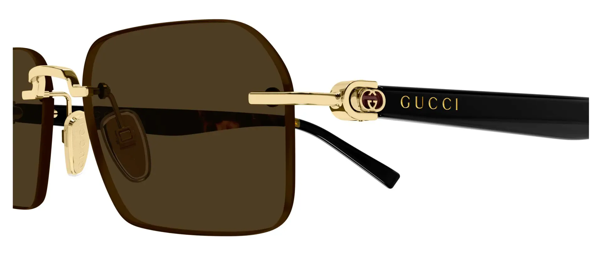 Dodatni prikaz 9: Gucci GG2259S 005 muške sunčane naočale – okvir u zlatnoj i crnoj boji i leće u žutoj i smeđoj boji