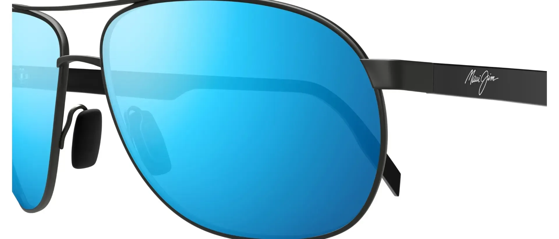Dodatni prikaz 3: Maui Jim MJ0728S 003 uniseks sunčane naočale – okvir u crnoj i sivoj boji i leće u plavoj boji