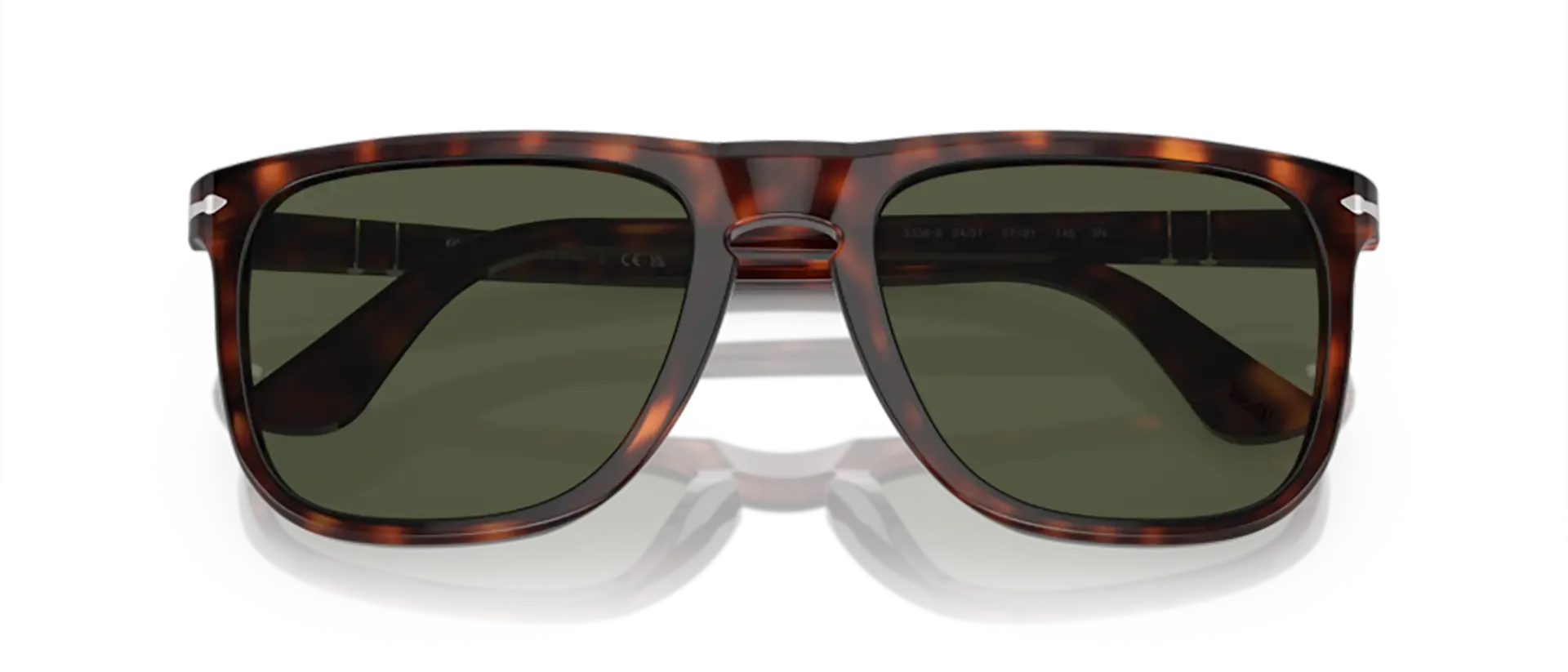 Dodatni prikaz 6: Persol PO3336S 24/31 uniseks sunčane naočale – okvir Havana uzorka u smeđoj boji i leće u zelenoj boji
