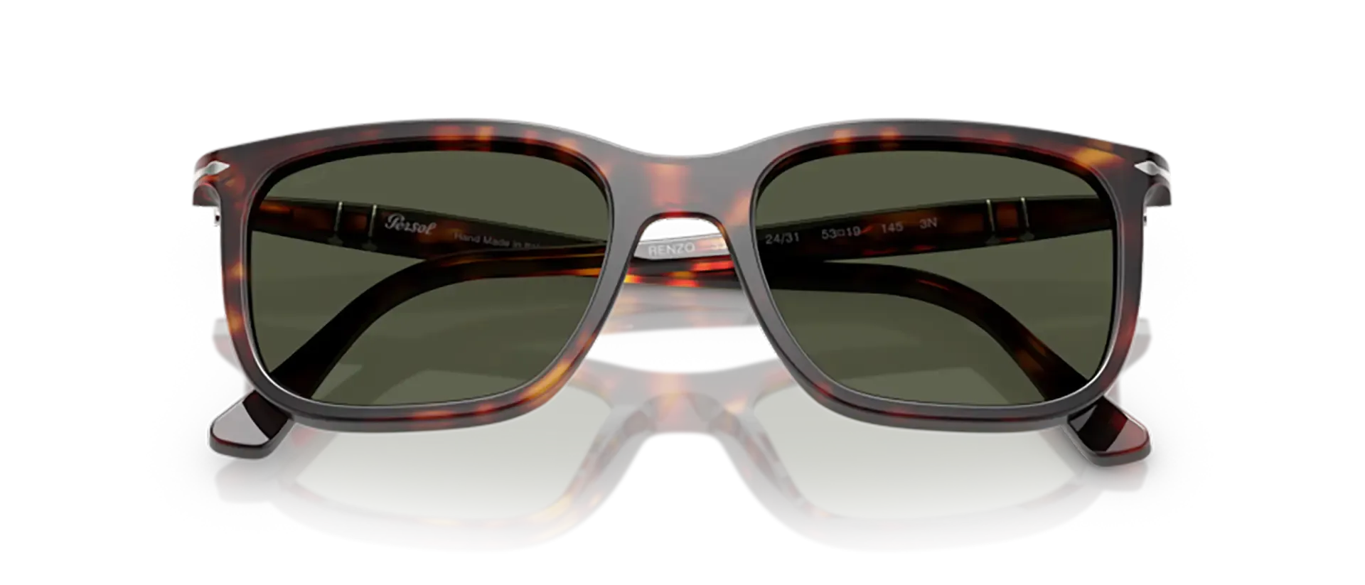 Dodatni prikaz 6: Persol PO3357S 24/31 uniseks sunčane naočale – okvir Havana uzorka u smeđoj boji i leće u zelenoj boji