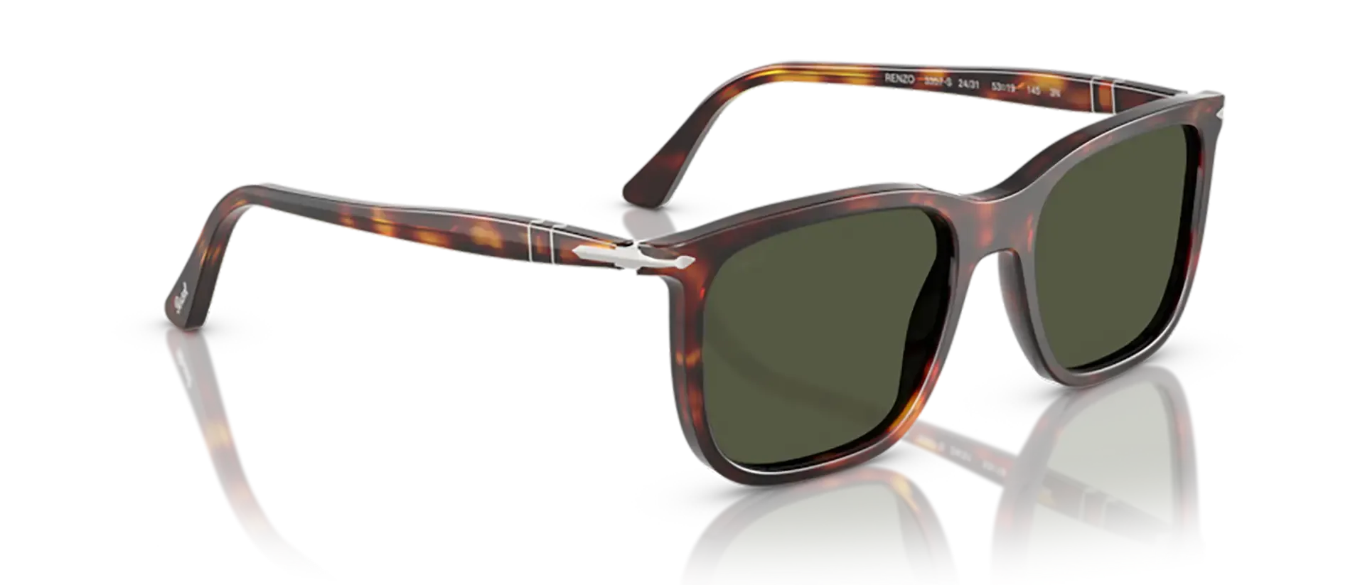Dodatni prikaz 5: Persol PO3357S 24/31 uniseks sunčane naočale – okvir Havana uzorka u smeđoj boji i leće u zelenoj boji