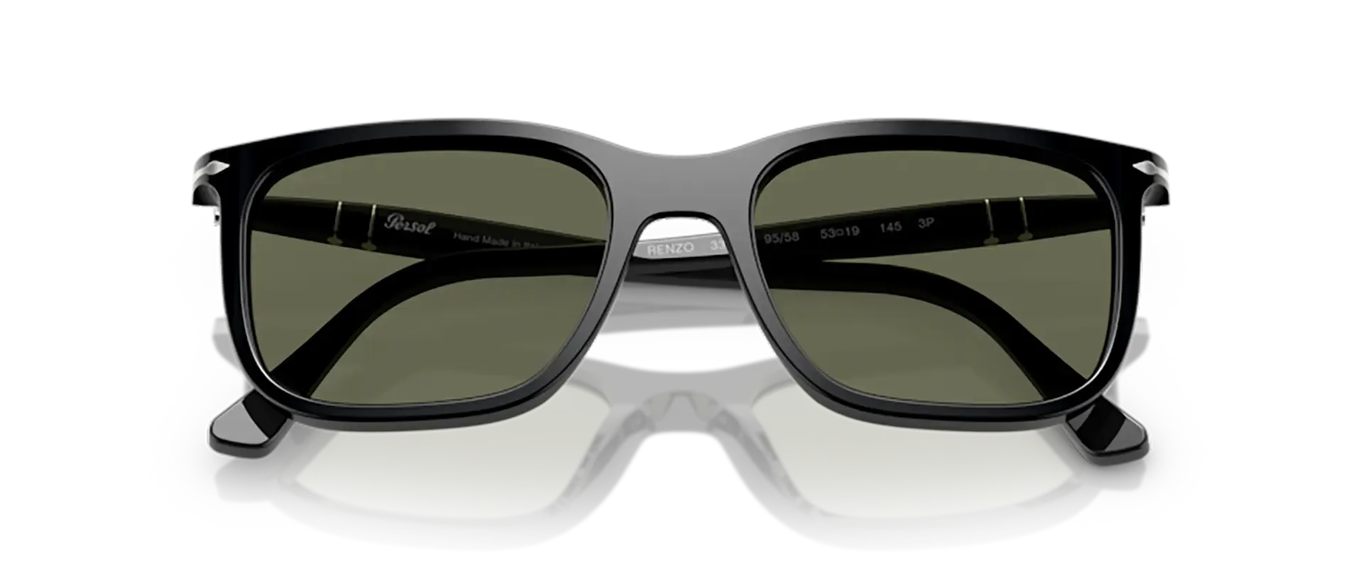 Dodatni prikaz 6: Persol PO3357S 95/58 uniseks sunčane naočale – okvir u crnoj boji i leće u zelenoj boji