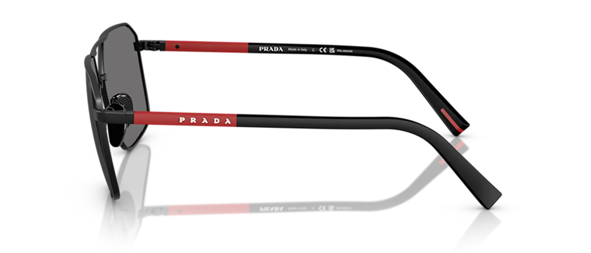 Dodatni prikaz 3: Prada Linea Rossa PS A50S 1BO02G muške sunčane naočale – okvir u crnoj boji i leće u sivoj boji