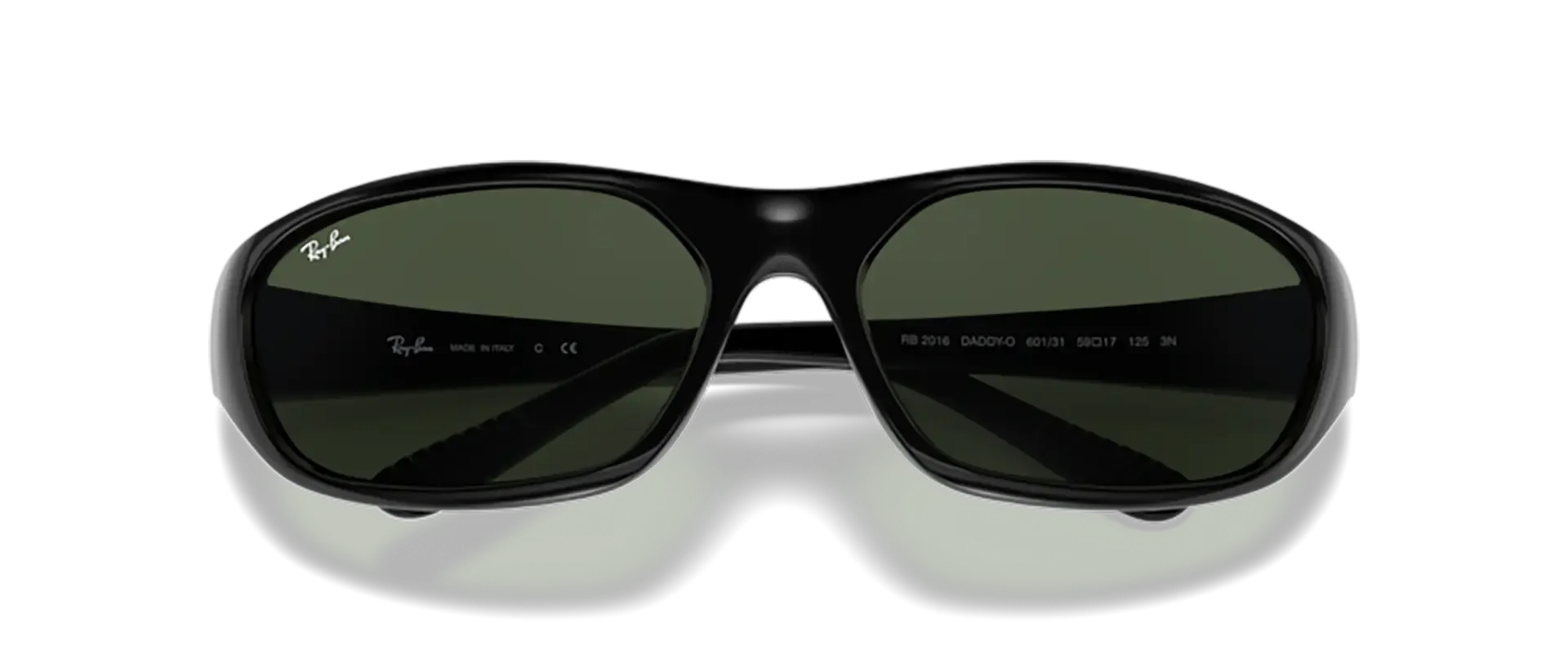 Dodatni prikaz 6: Ray-Ban Daddy-o RB2016 601/31 uniseks sunčane naočale – okvir u crnoj boji i leće u zelenoj boji