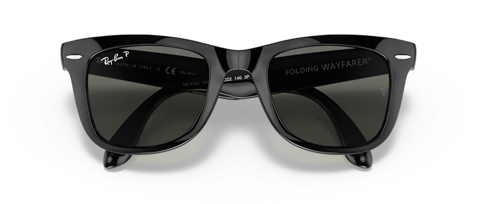 Dodatni prikaz 6: Ray-Ban Folding wayfarer RB4105 601/58 muške sunčane naočale – okvir u crnoj boji i leće u zelenoj boji