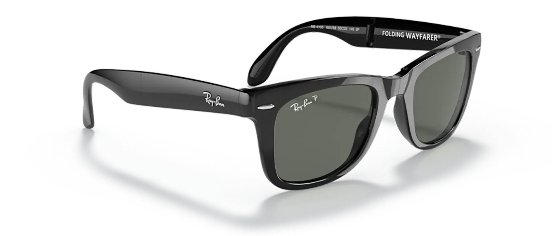 Dodatni prikaz 5: Ray-Ban Folding wayfarer RB4105 601/58 muške sunčane naočale – okvir u crnoj boji i leće u zelenoj boji