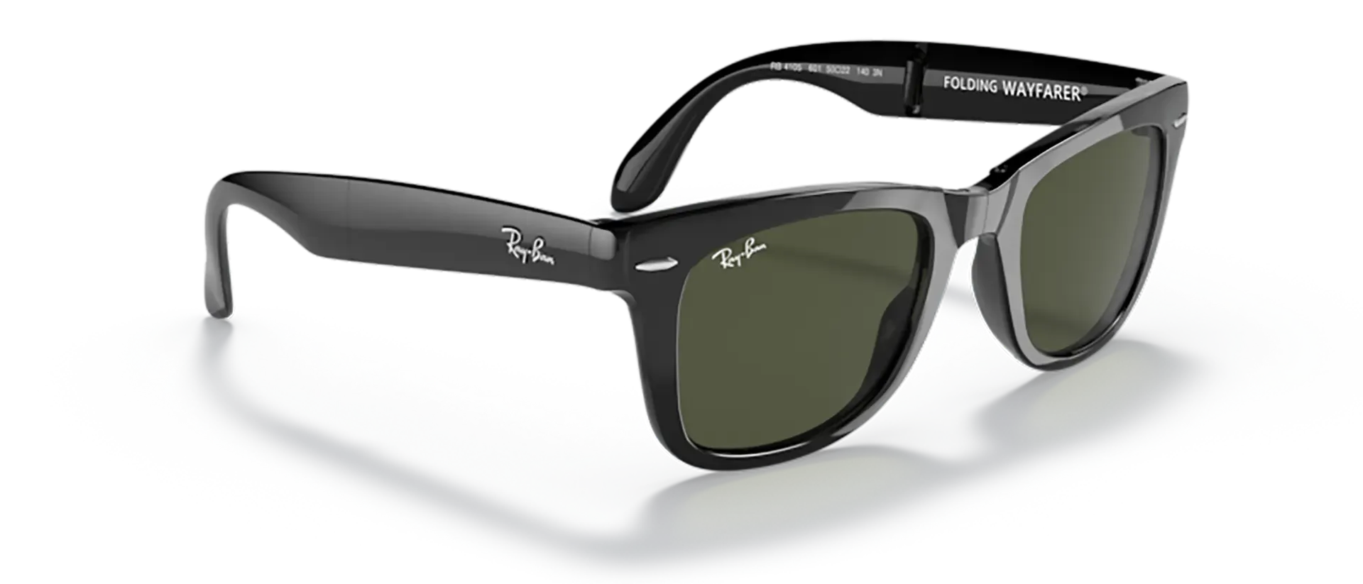 Dodatni prikaz 5: Ray-Ban Folding wayfarer RB4105 601 muške sunčane naočale – okvir u crnoj boji i leće u zelenoj boji