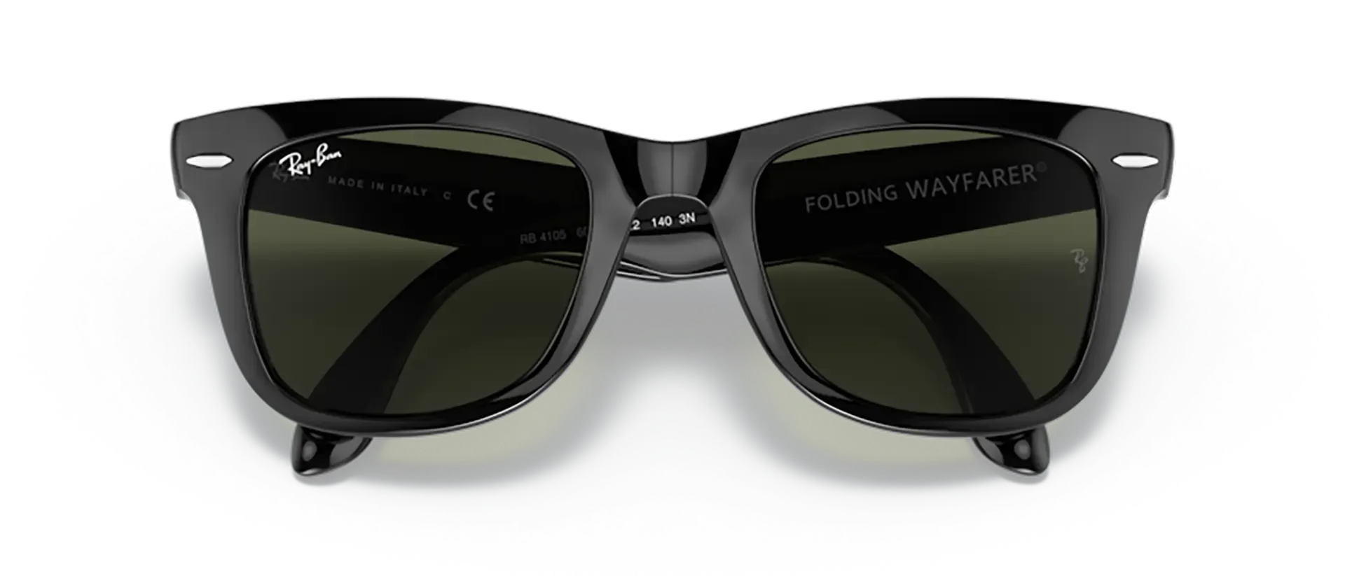 Dodatni prikaz 6: Ray-Ban Folding wayfarer RB4105 601 muške sunčane naočale – okvir u crnoj boji i leće u zelenoj boji