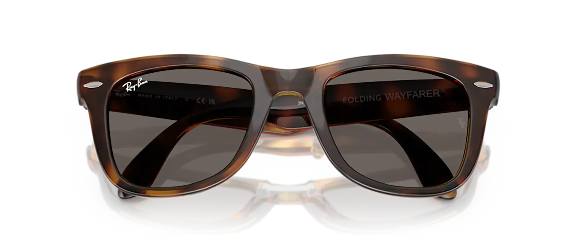 Dodatni prikaz 6: Ray-Ban Folding wayfarer RB4105 710/B1 muške sunčane naočale – okvir Havana uzorka u smeđoj boji i leće u sivoj boji
