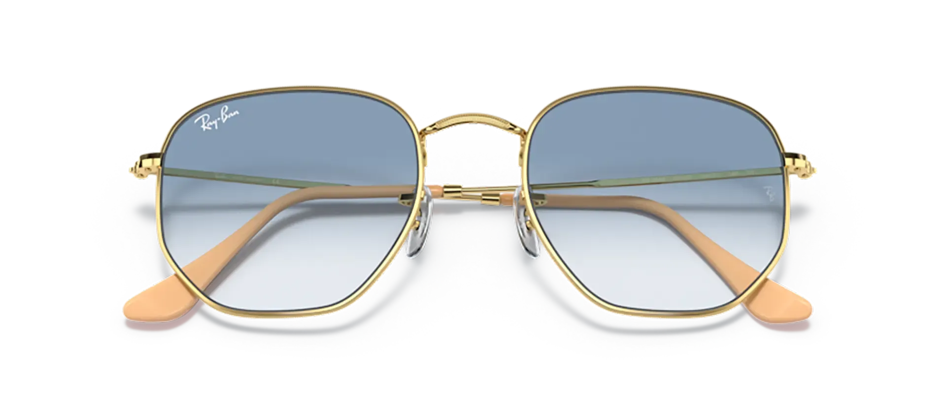 Dodatni prikaz 6: Ray-Ban Hexagonal RB3548 001/3F uniseks sunčane naočale – okvir u zlatnoj boji i leće u plavoj boji i s gradijentom
