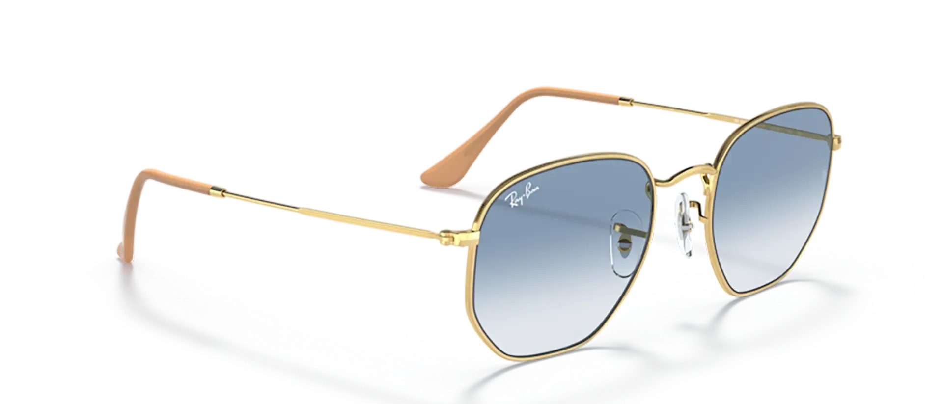 Dodatni prikaz 5: Ray-Ban Hexagonal RB3548 001/3F uniseks sunčane naočale – okvir u zlatnoj boji i leće u plavoj boji i s gradijentom