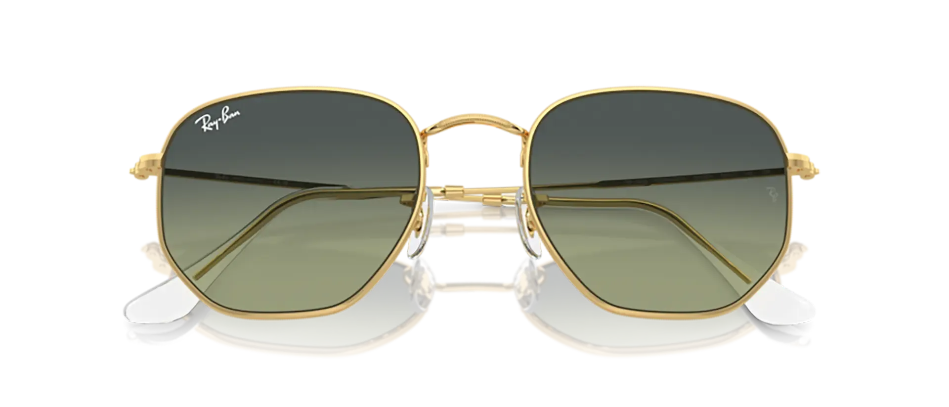 Dodatni prikaz 6: Ray-Ban Hexagonal RB3548 001/BH uniseks sunčane naočale – okvir u zlatnoj boji i leće u zelenoj boji