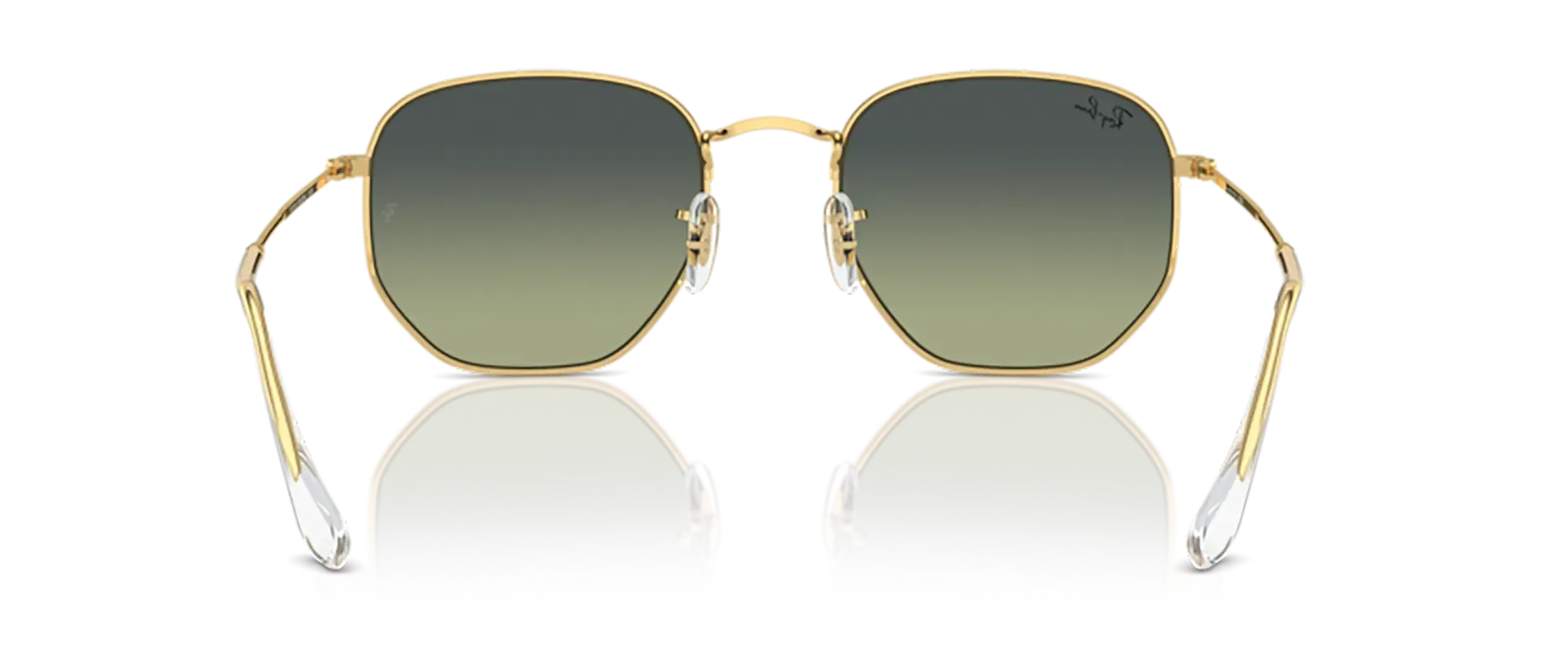 Dodatni prikaz 4: Ray-Ban Hexagonal RB3548 001/BH uniseks sunčane naočale – okvir u zlatnoj boji i leće u zelenoj boji