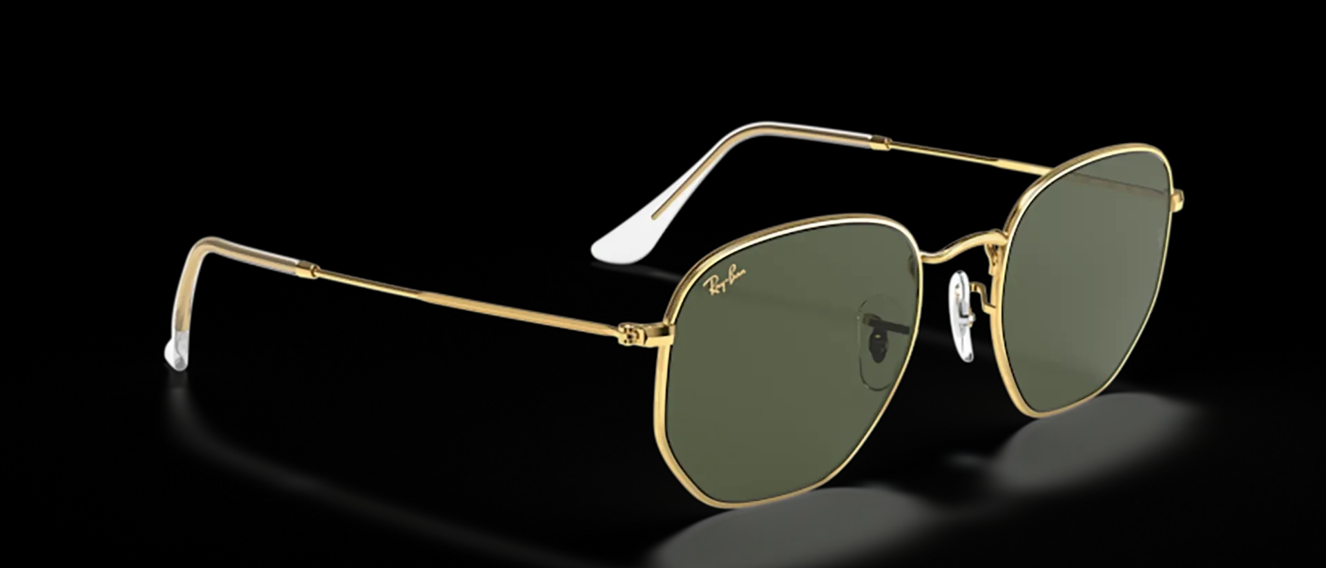 Dodatni prikaz 5: Ray-Ban Hexagonal RB3548 919631 uniseks sunčane naočale – okvir u zlatnoj boji i leće u zelenoj boji