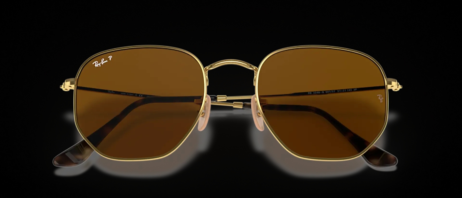 Dodatni prikaz 6: Ray-Ban Hexagonal RB3548N 001/57 uniseks sunčane naočale – okvir u zlatnoj boji i leće u smeđoj boji