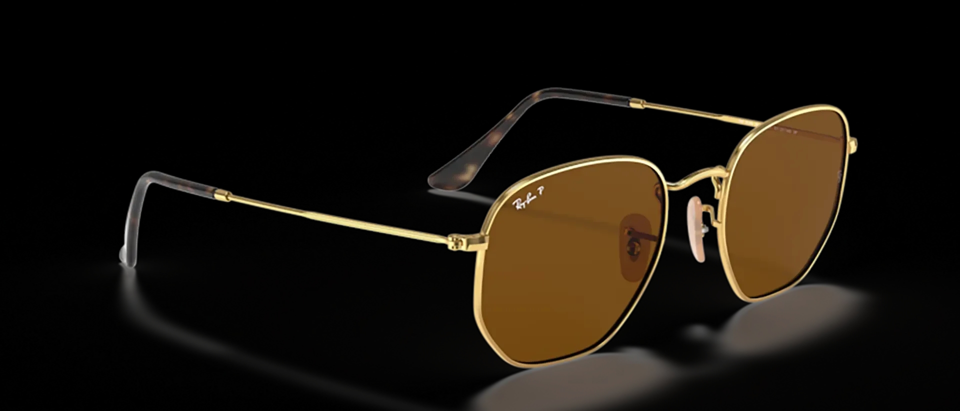 Dodatni prikaz 5: Ray-Ban Hexagonal RB3548N 001/57 uniseks sunčane naočale – okvir u zlatnoj boji i leće u smeđoj boji