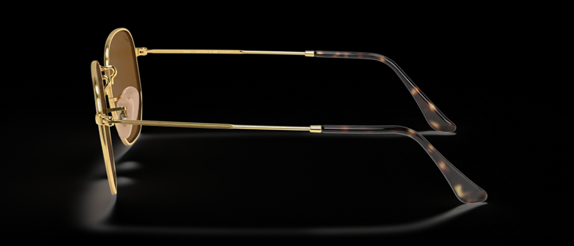 Dodatni prikaz 3: Ray-Ban Hexagonal RB3548N 001/57 uniseks sunčane naočale – okvir u zlatnoj boji i leće u smeđoj boji