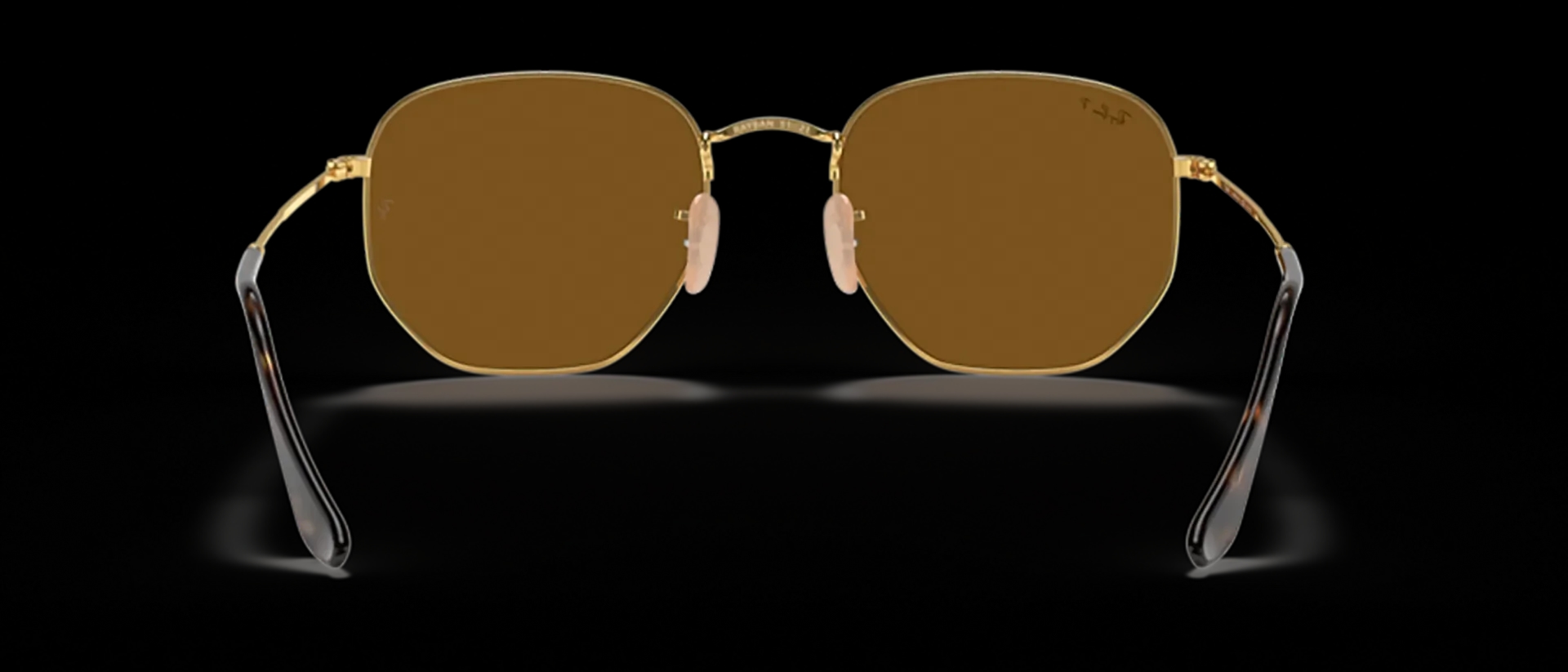 Dodatni prikaz 4: Ray-Ban Hexagonal RB3548N 001/57 uniseks sunčane naočale – okvir u zlatnoj boji i leće u smeđoj boji