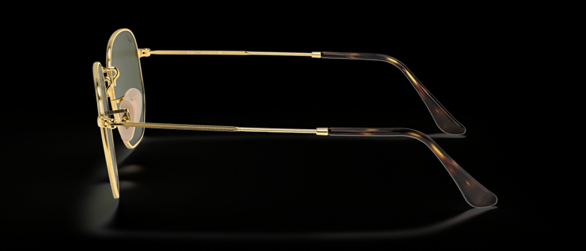 Dodatni prikaz 3: Ray-Ban Hexagonal RB3548N 001/58 uniseks sunčane naočale – okvir u zlatnoj boji i leće u zelenoj boji