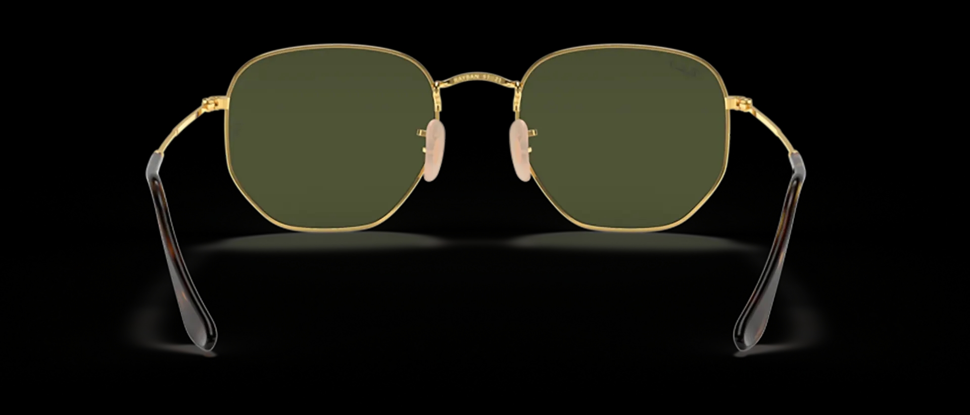 Dodatni prikaz 4: Ray-Ban Hexagonal RB3548N 001/58 uniseks sunčane naočale – okvir u zlatnoj boji i leće u zelenoj boji