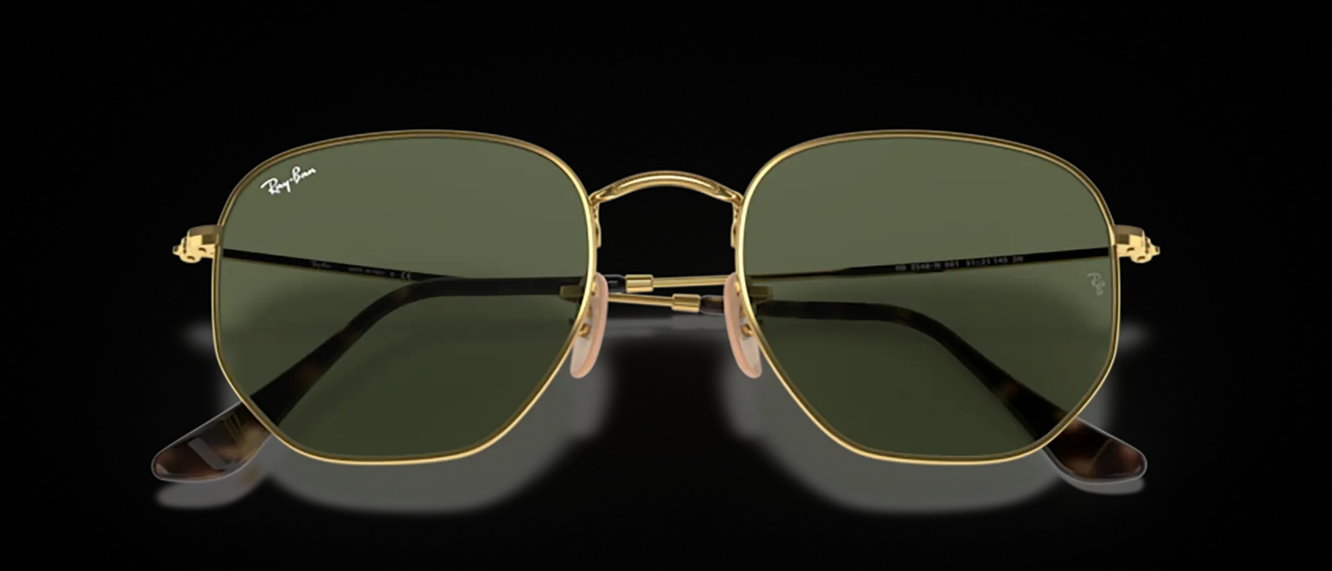 Dodatni prikaz 6: Ray-Ban Hexagonal RB3548N 001/19 uniseks sunčane naočale – okvir u zlatnoj boji i leće u zelenoj boji