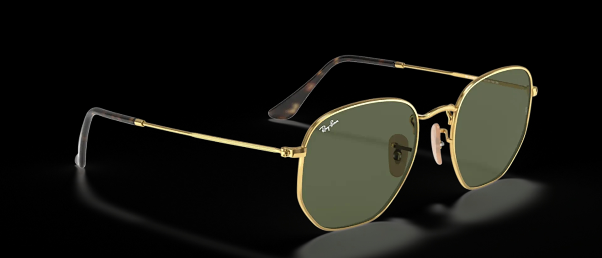 Dodatni prikaz 5: Ray-Ban Hexagonal RB3548N 001/19 uniseks sunčane naočale – okvir u zlatnoj boji i leće u zelenoj boji