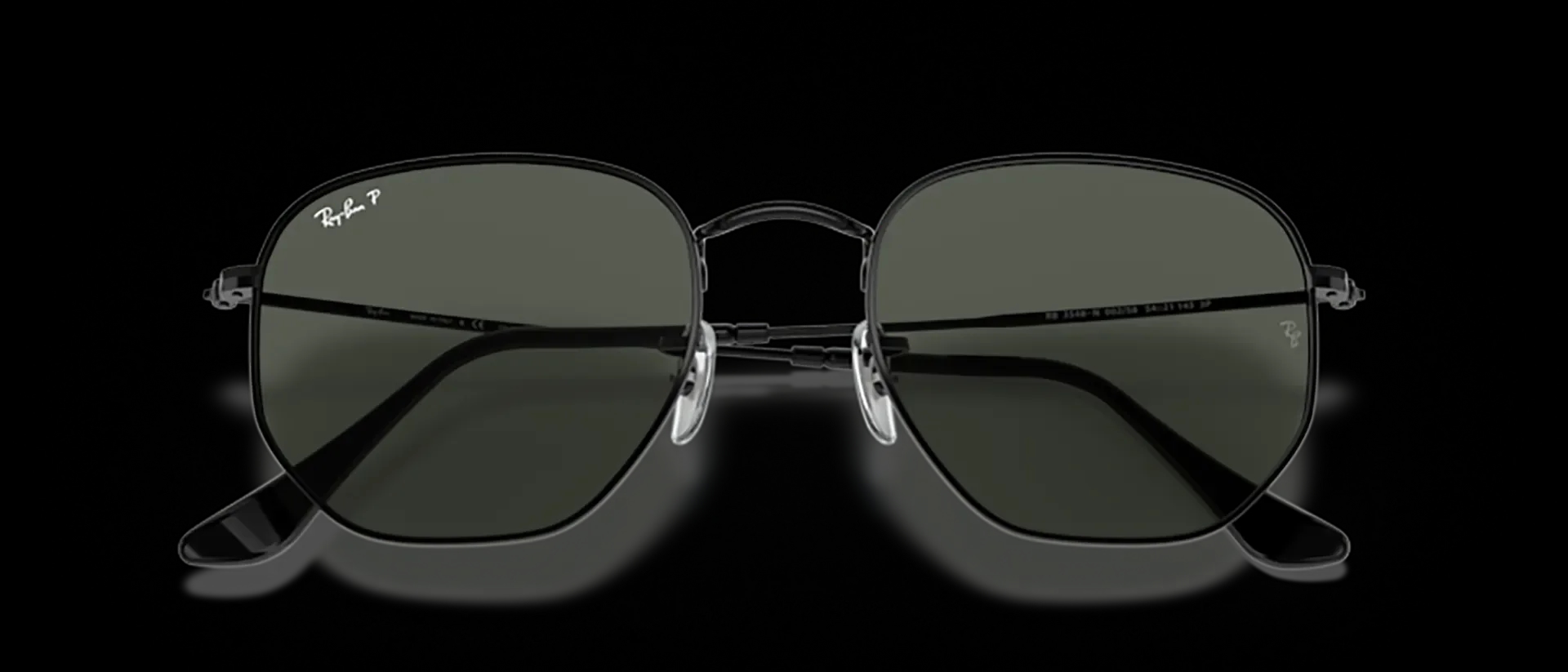 Dodatni prikaz 6: Ray-Ban Hexagonal RB3548N 002/58 uniseks sunčane naočale – okvir u crnoj boji i leće u zelenoj boji