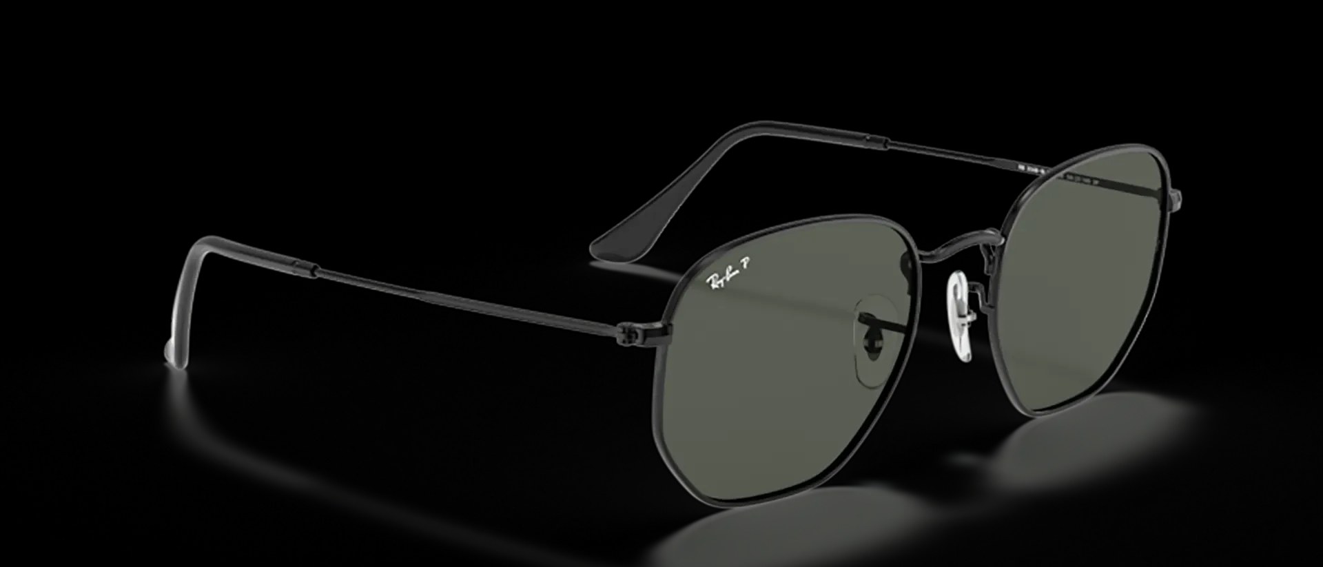 Dodatni prikaz 5: Ray-Ban Hexagonal RB3548N 002/58 uniseks sunčane naočale – okvir u crnoj boji i leće u zelenoj boji