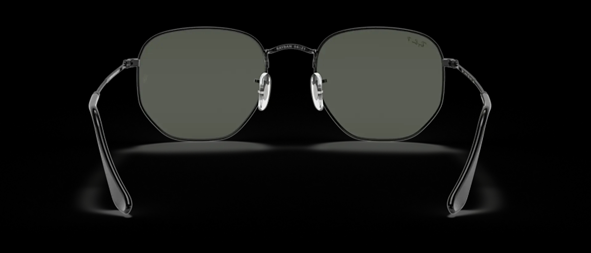 Dodatni prikaz 4: Ray-Ban Hexagonal RB3548N 002/58 uniseks sunčane naočale – okvir u crnoj boji i leće u zelenoj boji