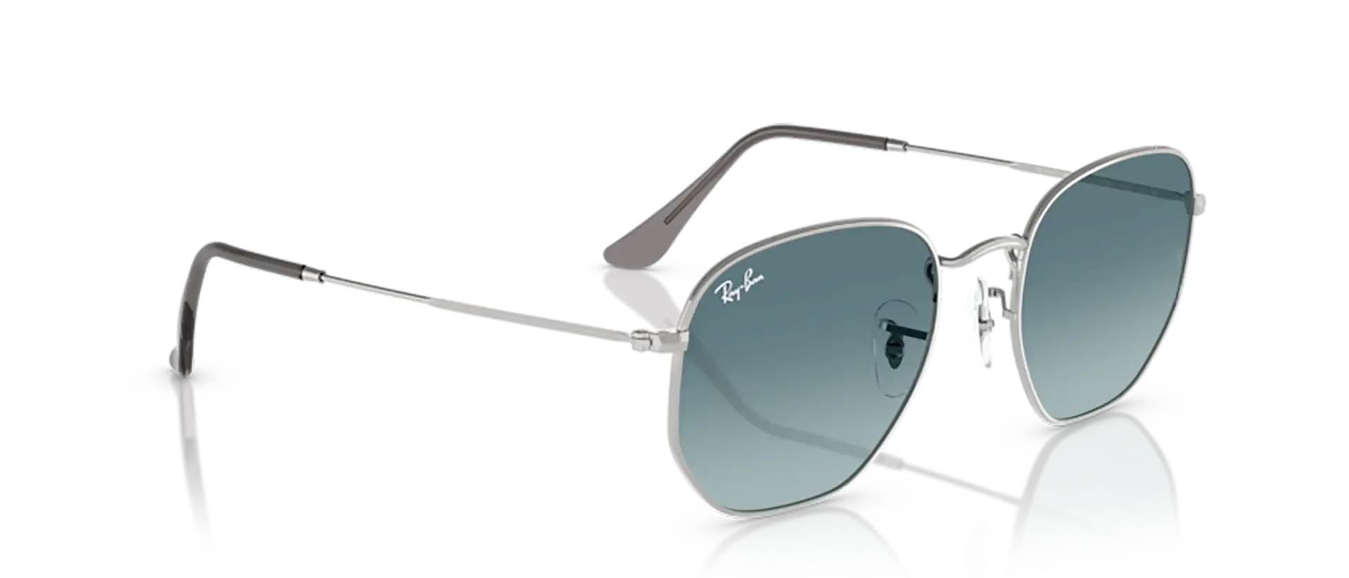 Dodatni prikaz 5: Ray-Ban Hexagonal RB3548N 003/3M uniseks sunčane naočale – okvir u srebrnoj boji i leće u sivoj boji i s gradijentom
